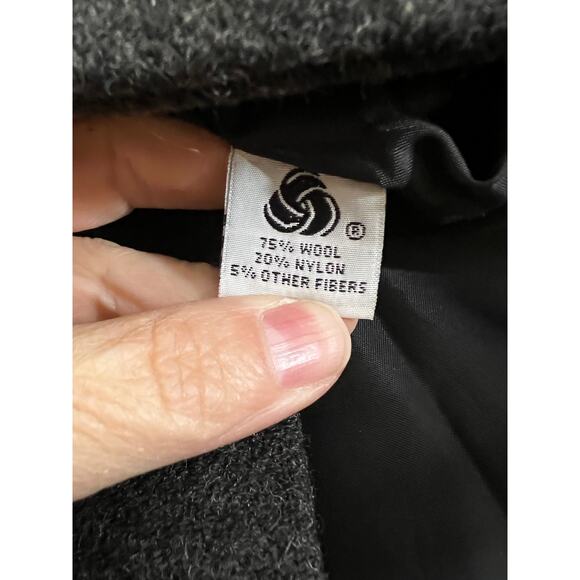 Wool X-Large Peacoat Anchor Button Vintage 90's Y2K Double Breasted Gray XL USA - Picture 3 of 11